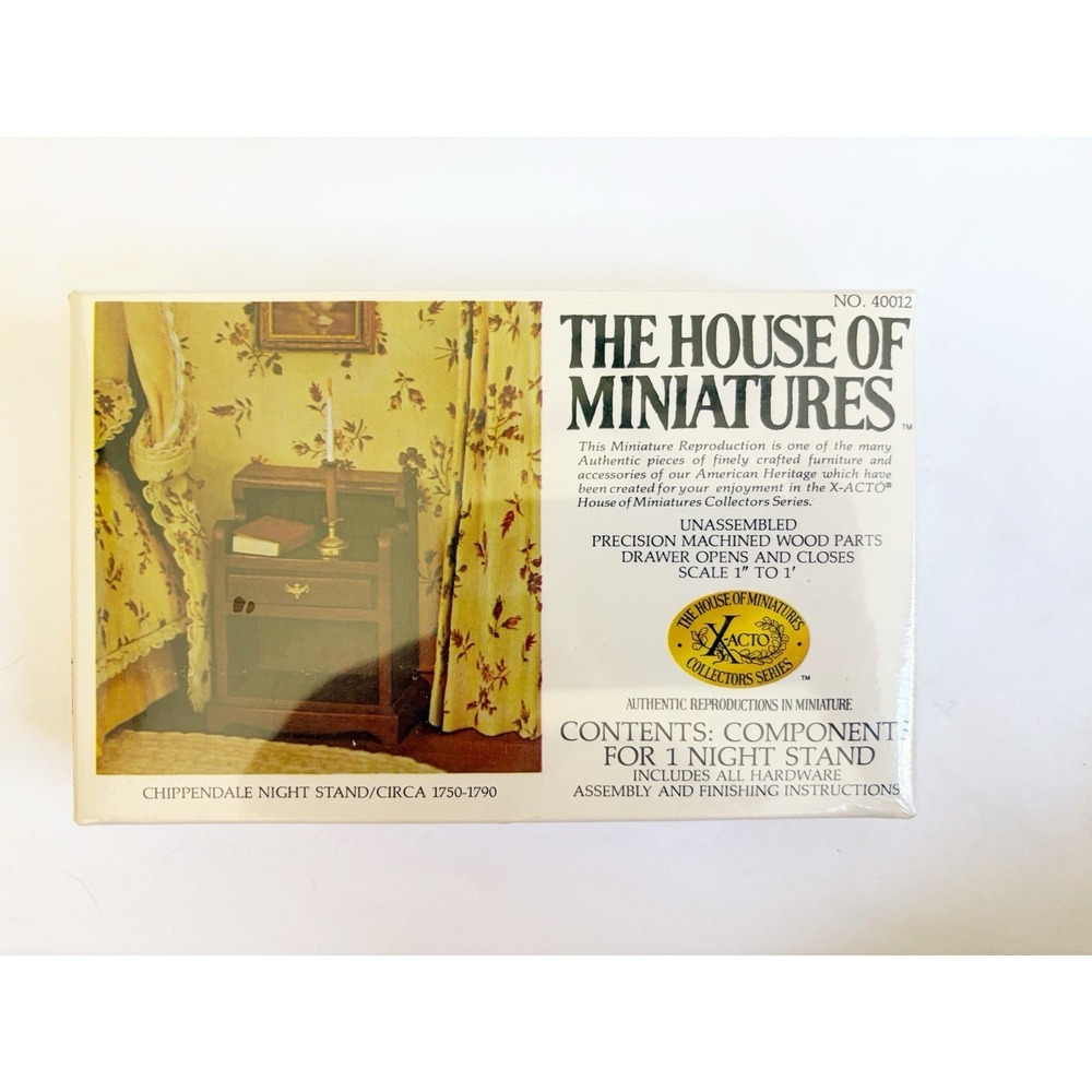 THE HOUSE OF MINIATURES CHIPPENDALE NIGHT STAND UNASSEMBLED KIT  NEW IN BOX